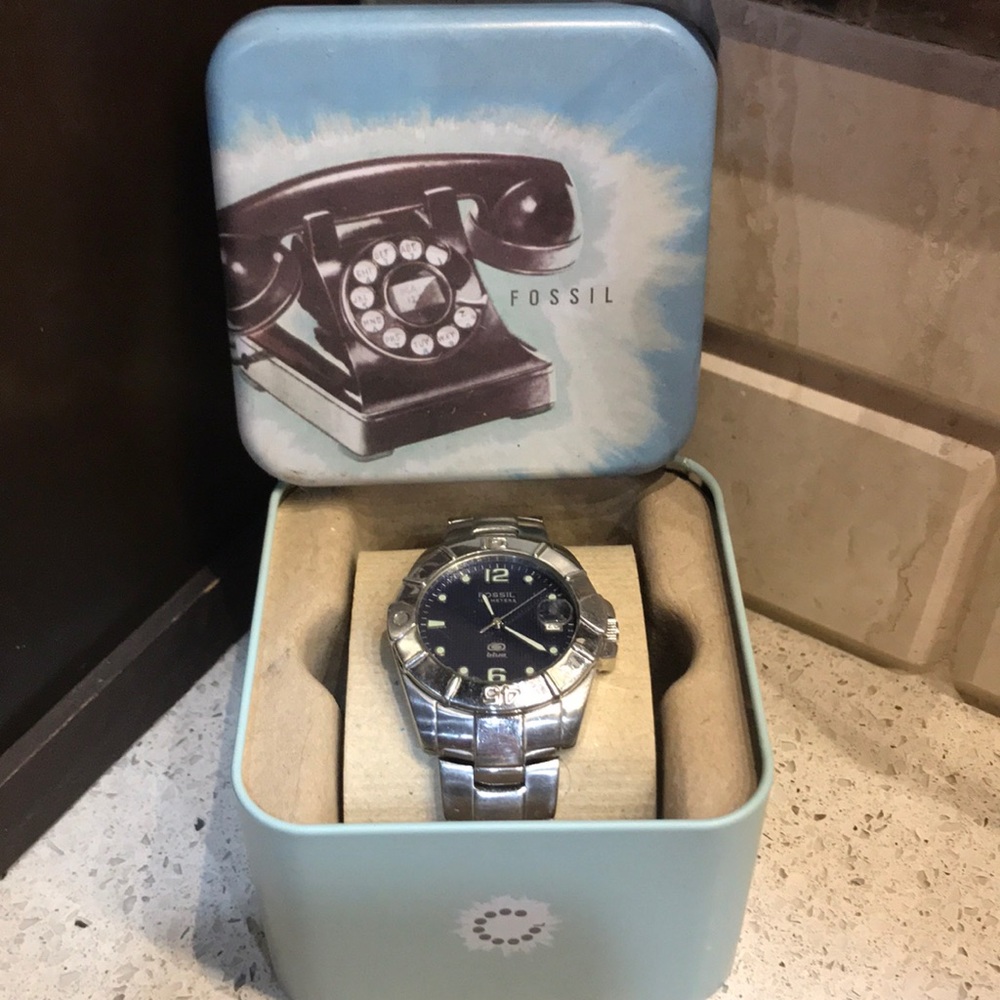 Fossil Blue Stainless Steel 100M Men’s Watch